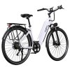 ONESPORT OT05 Pro Electric Bike, 250W Motor, 36V 22.5Ah Battery, 700*50C Tires, 25km/h Max Speed, 140km Range, Hydraulic Disc Brakes, Front Suspension Fork, Shimano 7-speed - White