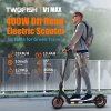 TWOFISH V1 MAX Electric Scooter, 400W Motor, 36V 10.4Ah Battery, 10 inch Tires, 32km/h Max Speed, 25km Range, Rear Disc Brake, LCD Display