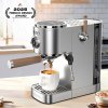 HiBREW H13 Semi-automatic Coffee Machine, Touchscreen, 20 Bar Pressure, Multi-function Brewing Modes, Adjustable Drip Tray - Silver