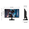 TITAN ARMY C24A1H Gaming Monitor, 23.6 inch 1500R Curved VA Screen, 1920*1080, 240Hz Refresh Rate, Dynamic OD, FreeSync, HDR10, 10 Scenario Modes, 96% sRGB, Game+, 1*HDMI 2.0, 1*DP1.2, 1*Audio, Low Blue Light