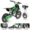 A14 Kids Electric Motorcycle, 500W Motor, 36V 5.2Ah Battery, 14 inch Tires, 27km/h Max Speed, 22km Range, Rear Disc Brake, Dual Shock Absorption, LCD Display - Green