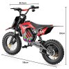 A14 Kids Electric Motorcycle, 500W Motor, 36V 5.2Ah Battery, 14 inch Tires, 27km/h Max Speed, 22km Range, Rear Disc Brake, Dual Shock Absorption, LCD Display - Red