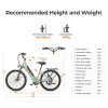 Foride Roamer 1 Step-thru Electric Bike, 250W Motor, 36V 13Ah Battery, 27.5 inch Tires, 25km/h Max Speed, 100km Max Range, Disc Brake, Suspension with Lockout, Shimano 7-speed - Grey