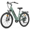 Foride Roamer 1 Step-thru Electric Bike, 250W Motor, 36V 13Ah Battery, 27.5 inch Tires, 25km/h Max Speed, 100km Max Range, Disc Brake, Suspension with Lockout, Shimano 7-speed - Green