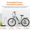 Foride Roamer 1 Step-thru Electric Bike, 250W Motor, 36V 13Ah Battery, 27.5 inch Tires, 25km/h Max Speed, 100km Max Range, Disc Brake, Suspension with Lockout, Shimano 7-speed - Green