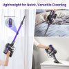 INSE S7P Cordless Stick Vacuum Cleaner, 26kPa Powerful Suction, 45min Runtime, LED Display, Self-Standing & HEPA Filtration, for Hard Floor, Carpet & Pet Hair - Purple