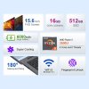 Ninkear A15 Air Laptop, 15.6 inch 1920*1080 Screen, AMD Ryzen 5 3500U 8 Cores Max 3.7GHz, 16GB RAM 512GB SSD, WiFi 5, 1* Full-featured Type-C, 2*USB3.0, 1*USB2.0, 1*HDMI, 1*RJ45, 1*Micro SD, 1*Audio Jack, 180° Opening and Closing, Fingerprint Unlock