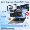 Ninkear A15 Air Laptop, 15.6 inch 1920*1080 Screen, AMD Ryzen 5 3500U 8 Cores Max 3.7GHz, 16GB RAM 512GB SSD, WiFi 5, 1* Full-featured Type-C, 2*USB3.0, 1*USB2.0, 1*HDMI, 1*RJ45, 1*Micro SD, 1*Audio Jack, 180° Opening and Closing, Fingerprint Unlock