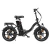ESKUTE D100 Folding Electric Bike, 250W Motor, 36V 13Ah Battery, 25km/h Max Speed, 100km Range, 16 inch Tires, Mechanical Disc Brakes, LCD Display - Black