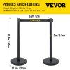 Sada 6 pásových stĺpikov so sťahovacím pásom 6.6 ft/2 m, čierne