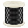 Vinylom potiahnuté oceľové lanko 3/32, 7×7, 164 ft, 189 dielov, čierne