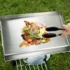 Grilovacia platňa na sporák 23.5×16" nerezová dvojhoráková nepriľnavá
