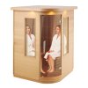 Infračervená drevená sauna pre 2 osoby, 1850W, kalené dvere, Bluetooth