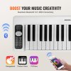 Skladacie digitálne piano 61 kláves bluetooth midi, citlivé klávesy