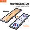 Prenosný stolný shuffleboard a curling 2 v 1, 45", obojstranný, 8 pukov