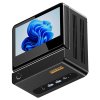 AOOSTAR GFLIP Mini PC Barebone (No RAM No SSD), 5 inch 1920*1080 60Hz Screen, AMD Ryzen Al 9 HX 370 12 Core Max 5.1GHz, 2*USB4+HDMI 4K 240Hz Triple Display, WiFi 7, 2*2.5G RJ45, 2*USB3.2, 2*USB2.0, 1*OCuLink, 1*Audio, Fingerprint Unlocking