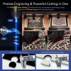 ATOMSTACK Swift 12W Laser Engraver, 10000mm/min Speed, 0.1mm Precision, 0.08x0.04mm Laser Spot, 300x300mm Working Area, Accessory Auto-Recognition, Compatible with Wood/Leather/Acrylic