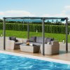 Vonkajšia stiahnuteľná pergola 10'×13' hliníková s markízou pre terasy