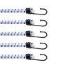 Sada bungee popruhov 6 ks, A3 háky, 72 inch, 12 mm, bielo-modré