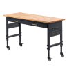 Pracovný stôl 152,4 cm s kolieskami, nastav. výška, el. zásuvka a šuplík