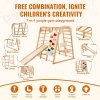 Detské vnútorné lezecké ihrisko 7v1 drevo, lano, hojdačka 47.2×58×56in