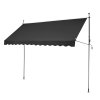 Výsuvná markíza na terasu 138×47" s kľukou, výška 86–122 in, čierna