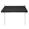 Výsuvná markíza na terasu 138×47" s kľukou, výška 86–122 in, čierna