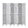 Drevený skladací paraván s 6 panelmi a lamelami, 66.9 Inches vysoký