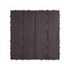 Zámkové dlaždice na terasu 54 ks 12"×12" 54 sq. ft plast tmavohnedé