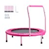 Mini trampolína 36" (3ft) skladacia s madlom, pre deti 3+ ružová