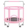 Detská trampolína 55" 4.6ft s ochrannou sieťou a basketbalom, ružová