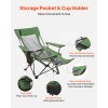 Sklopné kempingové kreslo 330 lbs 4 polohy, opierka nôh, držiak pohára