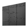 Dierovaný panel na stenu na náradie 24" × 12", 3 ks, oceľ, čierny