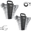 Sada 30 račňových očkových kľúčov, cr-v, sae 1/4"–1", 8–24 mm