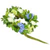 Ozdobný veniec 23 in modro-bielo-zelený, hortenzie, ruže a bobule