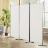 Paraván trojdielny, látkový, skladací, voľne stojaci, biely do spálne