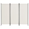 Paraván trojdielny, látkový, skladací, voľne stojaci, biely do spálne