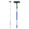 Tyč na čistenie solárnych panelov 3.6m, otočná hlava 180°, hadica 20m