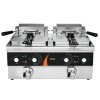 Dvojitá elektrická fritéza 3500w 2×9qt/8.5l 2 koše 1mm nerez časovač