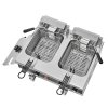 Dvojitá elektrická fritéza 3500w 2×9qt/8.5l 2 koše 1mm nerez časovač