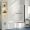 Polovičné sprchové dvere na vaňu 34×55 in. 1/4 in. tvrdené 180° čierne