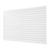 Pvc slatwall panel 8×4 ft biely, nastaviteľný, s prepájacou konštrukciou