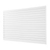 Pvc slatwall panel 8×4 ft biely, nastaviteľný, s prepájacou konštrukciou