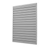 PVC lamelový slatwall panel 4×4 ft modulárny šedý pre sklad a výstavu