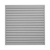 PVC lamelový slatwall panel 4×4 ft modulárny šedý pre sklad a výstavu