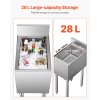 Zásobník na ľad 28 L nerezová oceľ 12×19×37 in, posuvné veko a držiaky