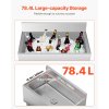 Nádoba na ľad 78.4 L 30×19×37 in nerezová, posuvné veko s držiakmi