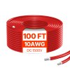 Predlžovací solárny kábel 6mm²/10awg 30.48m/100ft ip67 červený
