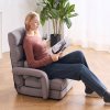 Podlahové skladacie kreslo, 5 polôh, opierka chrbta a opierky rúk, sivé