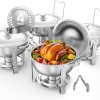 Nerezová súprava chafing dish 4 ks 5 qt, 4 full size panvice, stojan